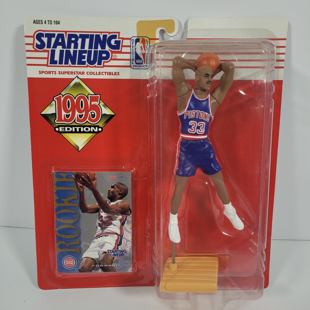1995 Starting Lineup Grant Hill Detroit Pistons Rookie Card Kenner Action Figure